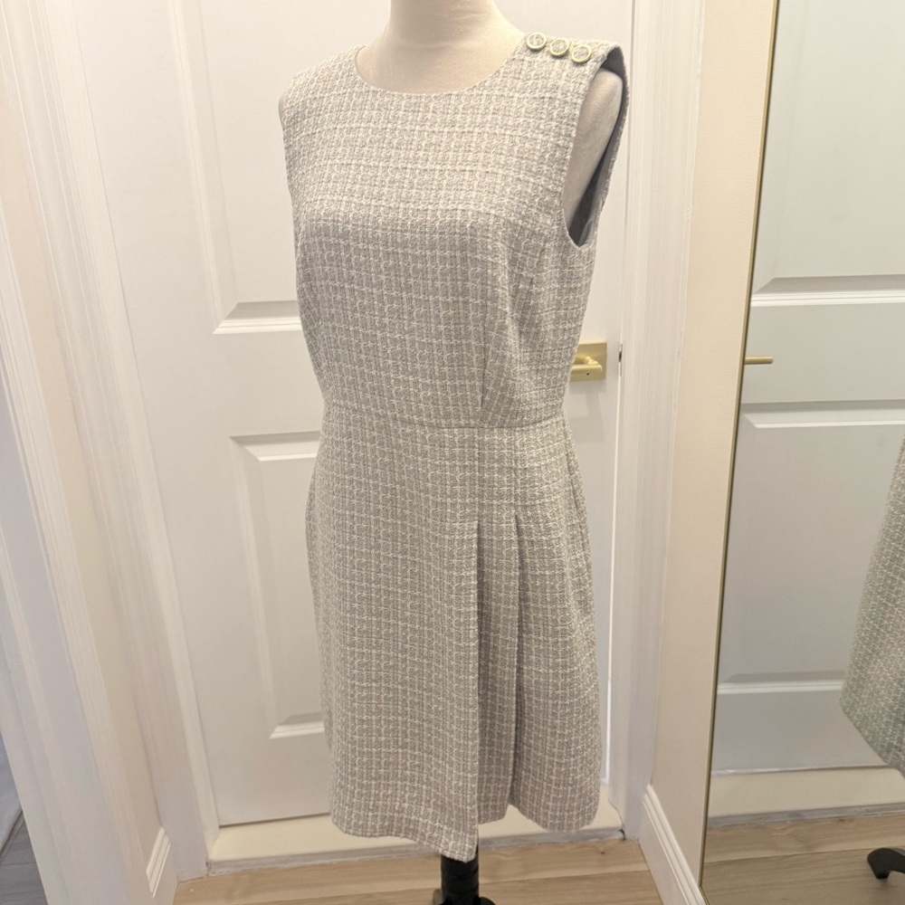 ANN TAYLOR GRAY TWEED SHEATH DRESS 6 - Picture 7 of 12